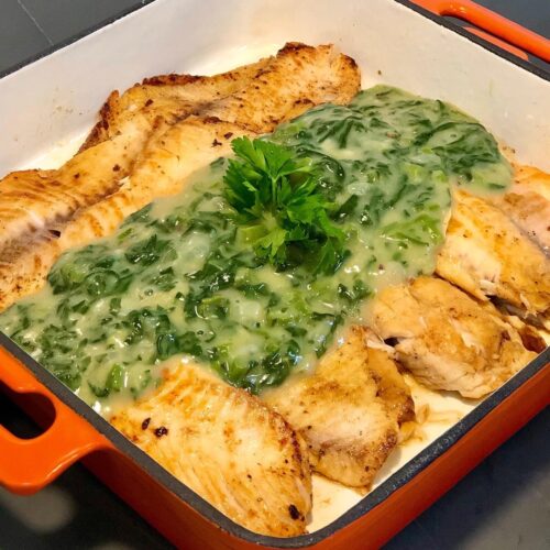 Fish with Spinach sauce