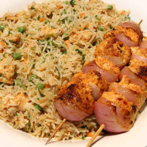 Fried Rice with Chicken Tikka