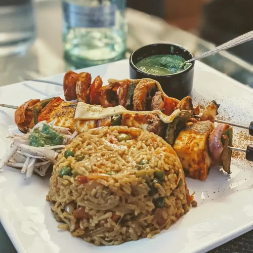 Fried Rice with Paneer Tikka