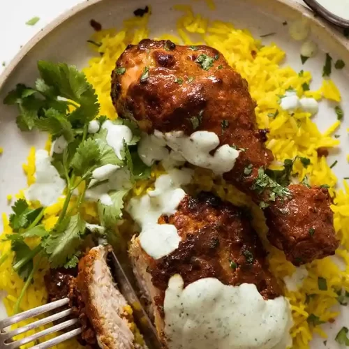 Fried Rice with Tandoori Chicken Leg