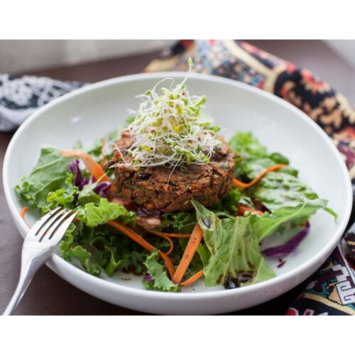 Vegan Potato Pattie With Salad